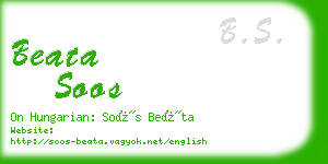 beata soos business card